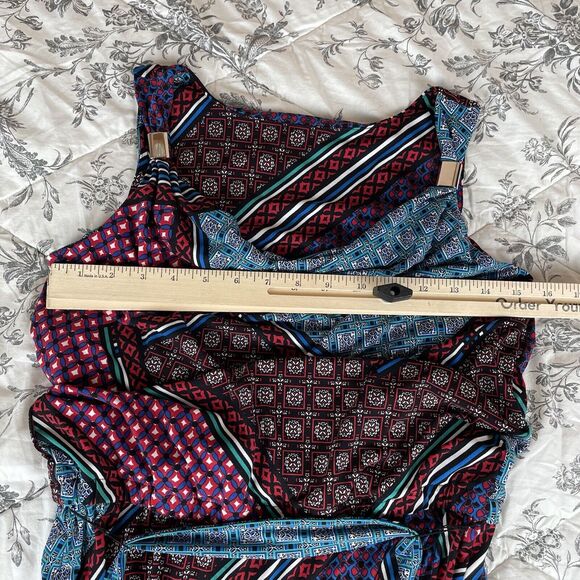 Calvin Klein Tank Maxi Sundress Women's Medium Grecian Geometric Print with Belt - Picture 7 of 16